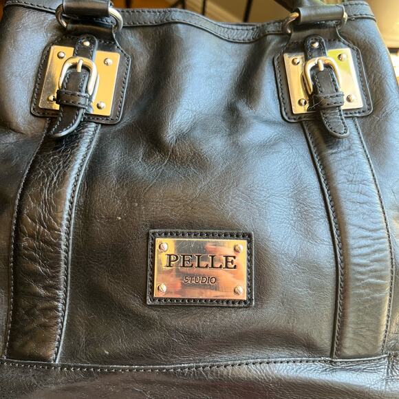Vintage Pelle Studio Handbag Black Leather Wilsons - Picture 2 of 16
